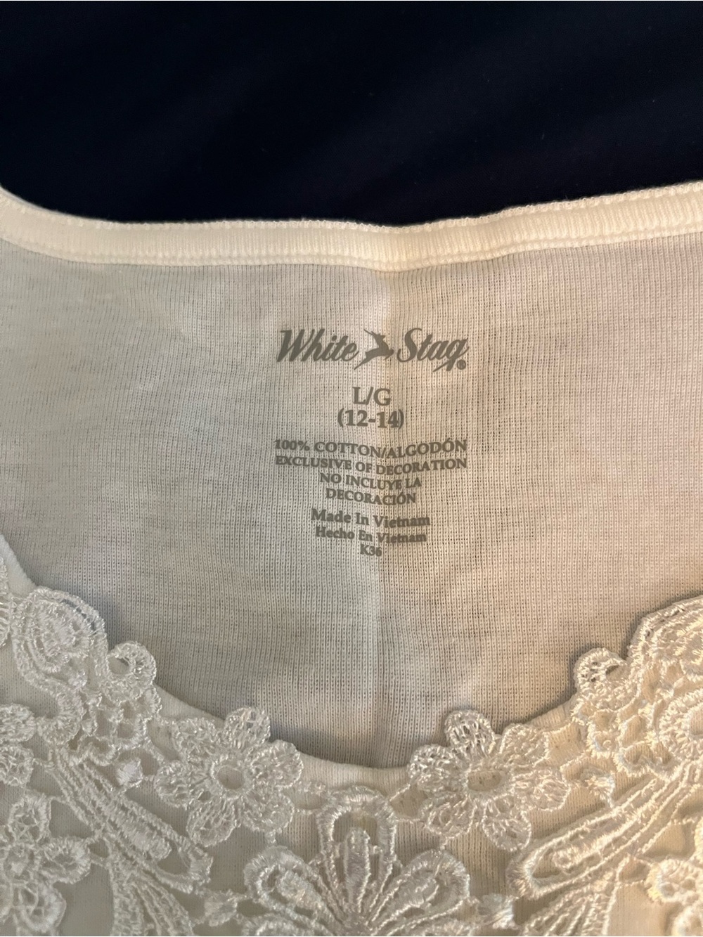 White Stag Ivory Floral Lace V-Neck Tank - Picture 2 of 3